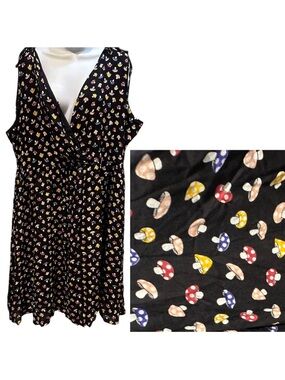 Frock Shop Mushroom Dress Multicolor Sleeveless Plus Size 3X Flawed
